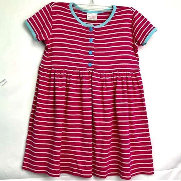 Hanna Andersson Pink and white short sleeve dress - Picture 1 of 9